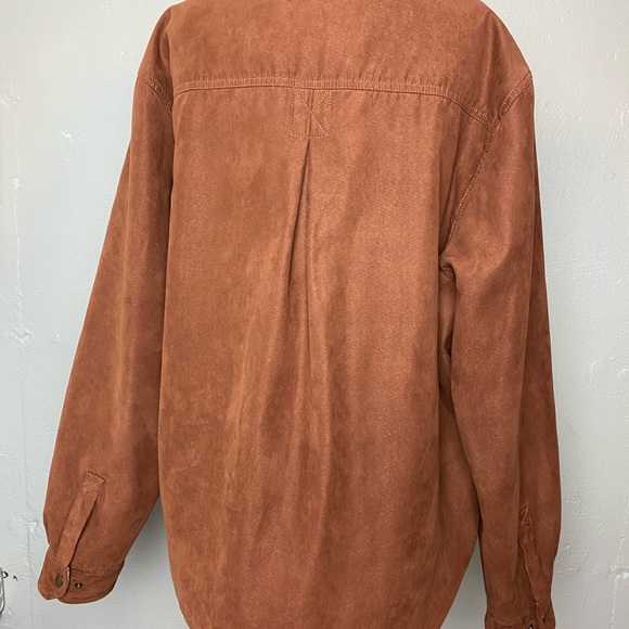 Men’s CQR FLANNEL Lined Shirt Jacket Faux Suede XL - Picture 4 of 7